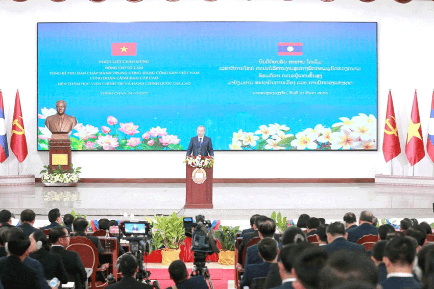 Phát biểu của Tổng Bí thư Tô Lâm tại Học viện Chính trị và Hành chính Quốc gia Lào