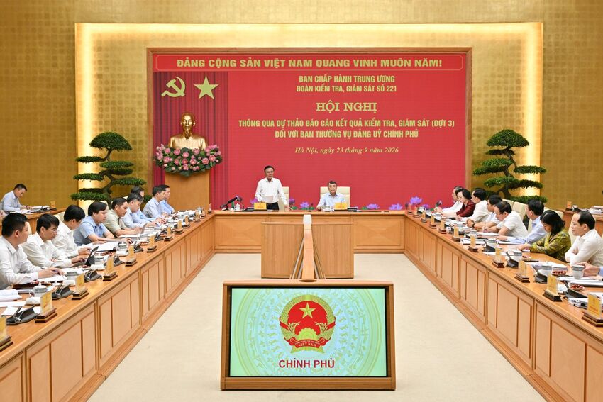 [Ảnh] Hội nghị thông qua dự thảo Báo cáo kết quả kiểm tra, giám sát (đợt 3) đối với Ban Thường vụ Đảng ủy Chính phủ