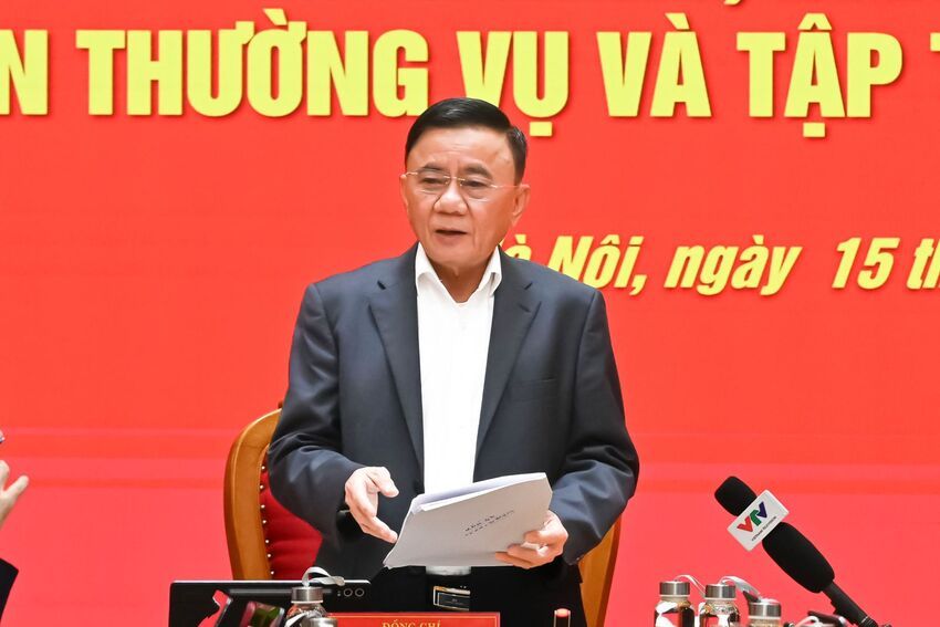 Ảnh: Hội nghị kiểm điểm Ban Thường vụ Đảng ủy các cơ quan Đảng Trung ương