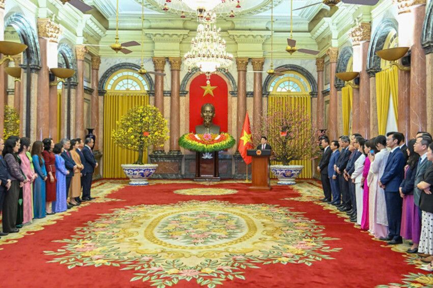 Chủ tịch nước Lương Cường gặp mặt đầu xuân Văn phòng Chủ tịch nước