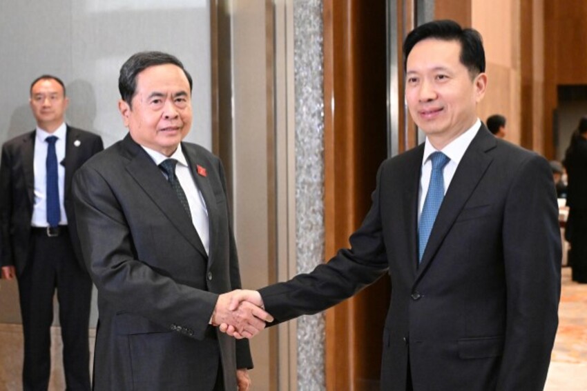 Chủ tịch Quốc hội Trần Thanh Mẫn tiếp Bí thư Tỉnh ủy Thiểm Tây, Trung Quốc Triệu Nhất Đức