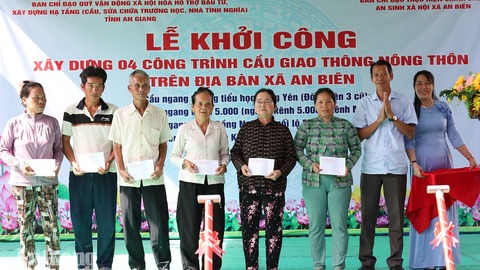 An Biên khởi công 4 cầu giao thông nông thôn trị giá 4 tỷ đồng