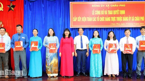 Châu Phú kết thúc hoạt động 2 đảng bộ, thành lập 8 chi bộ