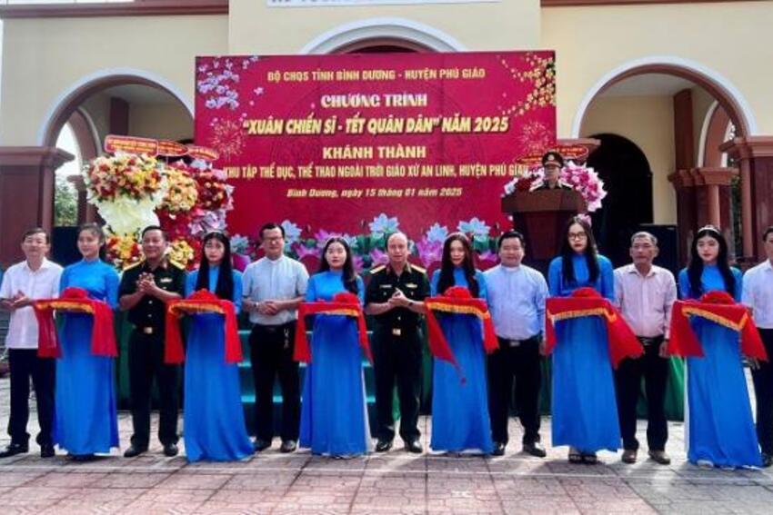 Bình Dương: Tổ chức chương trình “Xuân chiến sỹ - Tết quân dân” và khánh thành khu tập thể dục, thể thao ngoài trời tại Giáo xứ An Linh, xã An Linh, huyện Phú Giáo