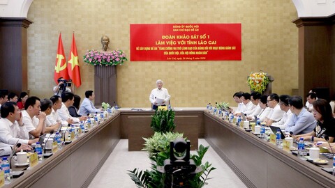 Đoàn khảo sát số 1 của Ban Chỉ đạo Đề án của Quốc hội về tăng cường vai trò lãnh đạo của Đảng đối với hoạt động giám sát làm việc với tỉnh Lào Cai