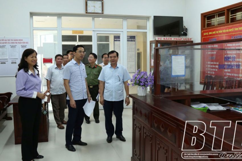 Kiểm tra công tác chuẩn bị nơi đặt trụ sở đơn vị hành chính cấp xã trên địa bàn huyện Tiền Hải và Vũ Thư