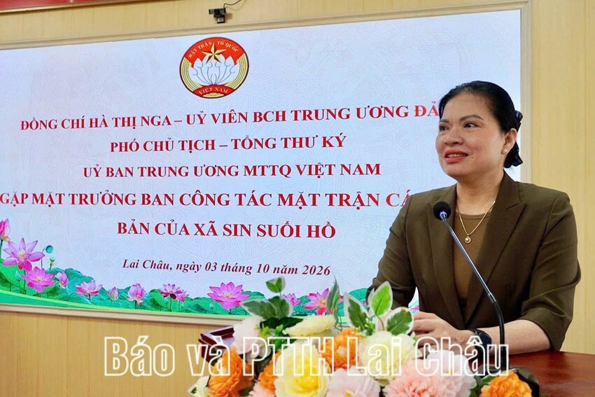 Phó Chủ tịch - Tổng Thư ký Hà Thị Nga thăm, làm việc tại xã vùng cao Sin Suối Hồ (tỉnh Lai Châu)