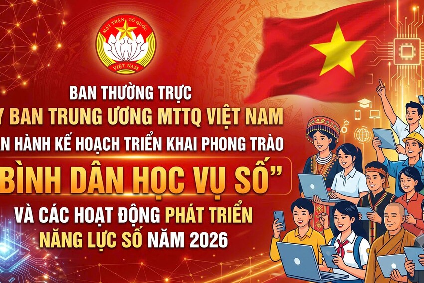 MTTQ Việt Nam triển khai phong trào “Bình dân học vụ số”: Tổ chức Ngày hội Mặt trận số gắn với Ngày hội Đại đoàn kết toàn dân tộc