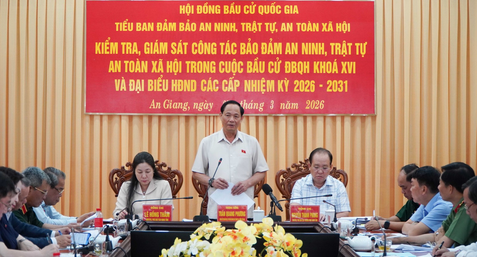 Phó Chủ tịch Quốc hội, Thượng tướng Trần Quang Phương: An Giang bảo đảm an ninh, an toàn cho cuộc bầu cử