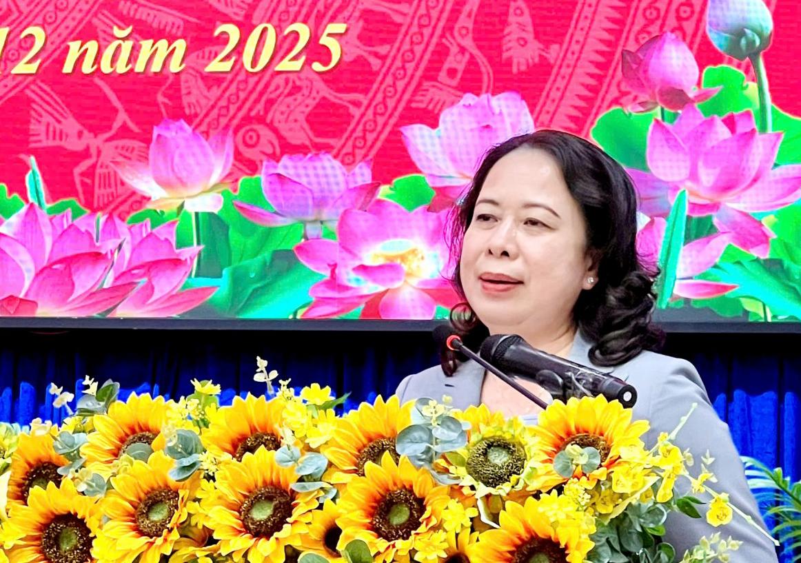 Ủy viên Trung ương Đảng, Phó Chủ tịch nước Cộng hòa Xã hội chủ nghĩa Việt Nam Võ Thị Ánh Xuân phát biểu kết luận 