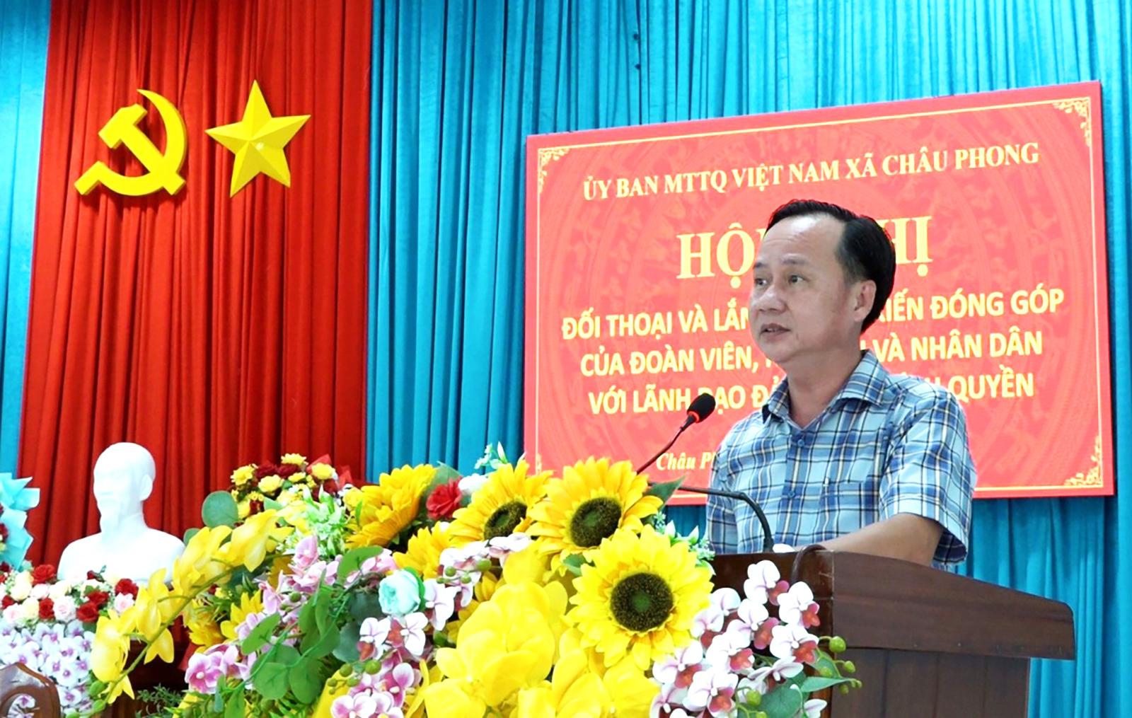 Xã Châu Phong đối thoại, lắng nghe ý kiến đoàn viên, hội viên và nhân dân