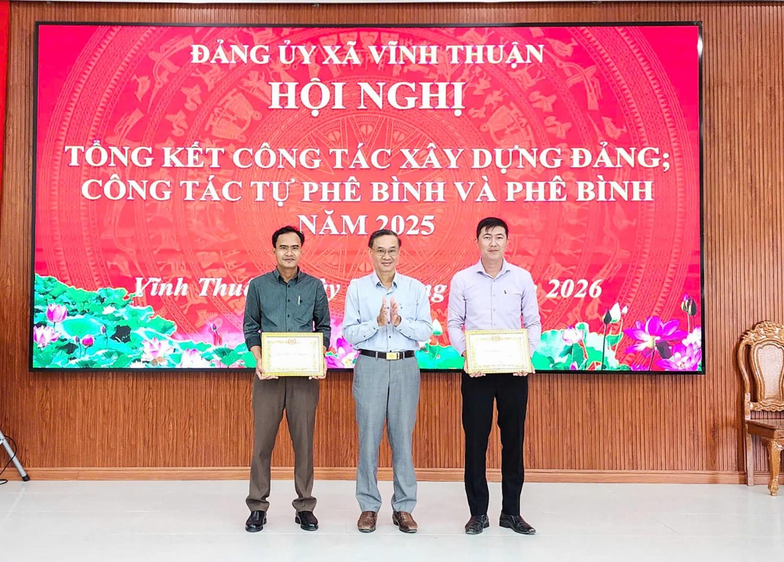 Vĩnh Thuận tổng kết công tác xây dựng Đảng, phê bình và tự phê bình năm 2025