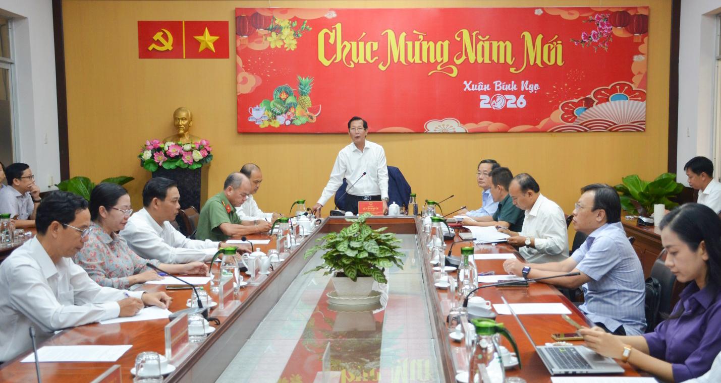Phó Chủ tịch UBND tỉnh An Giang Lê Văn Phước làm việc với 8 xã, phường về triển khai chương trình công tác năm 2026