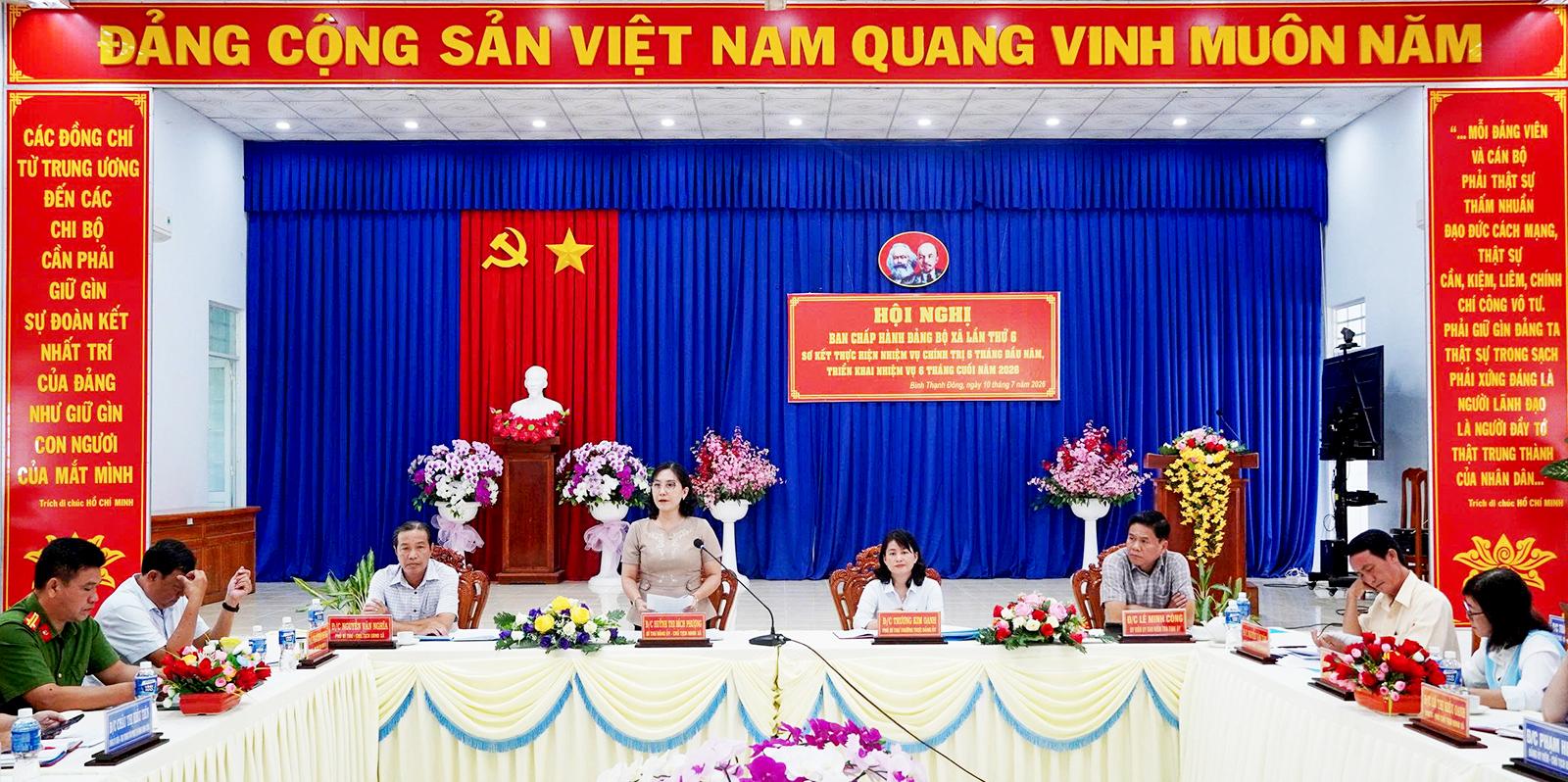 Đảng bộ xã Bình Thạnh Đông tập trung lãnh đạo thực hiện thắng lợi nhiệm vụ năm 2026
