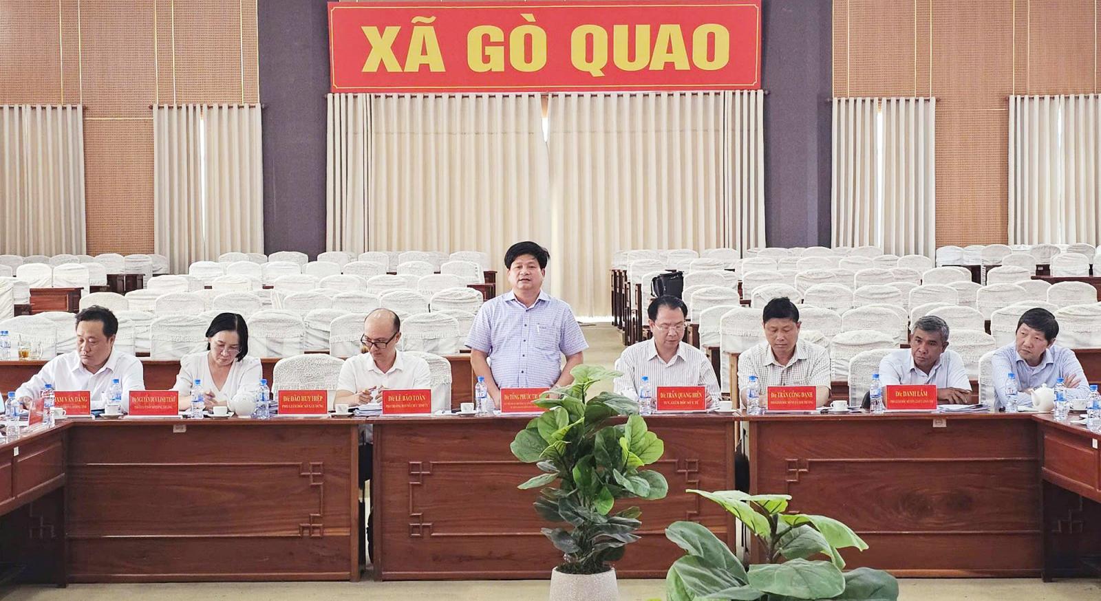 Trưởng Ban Tuyên giáo và Dân vận Tỉnh ủy An Giang Tống Phước Trường làm việc với 4 xã về công tác chuẩn bị đại hội