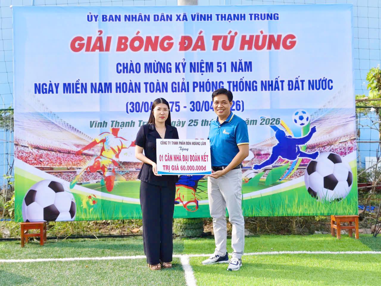 Xã Vĩnh Thạnh Trung tổ chức giải bóng đá tứ hùng