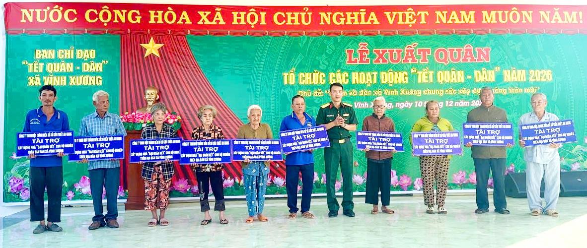 Xã Vĩnh Xương xuất quân thực hiện các hoạt động Tết Quân - dân năm 2026