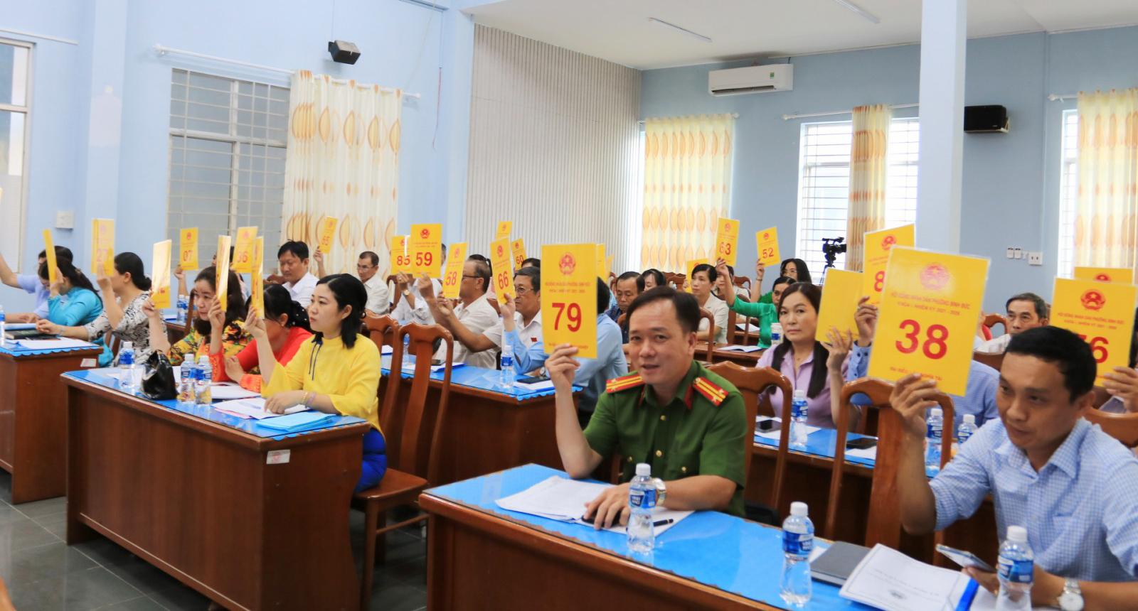 Đại biểu biểu quyết thông qua các Nghị quyết