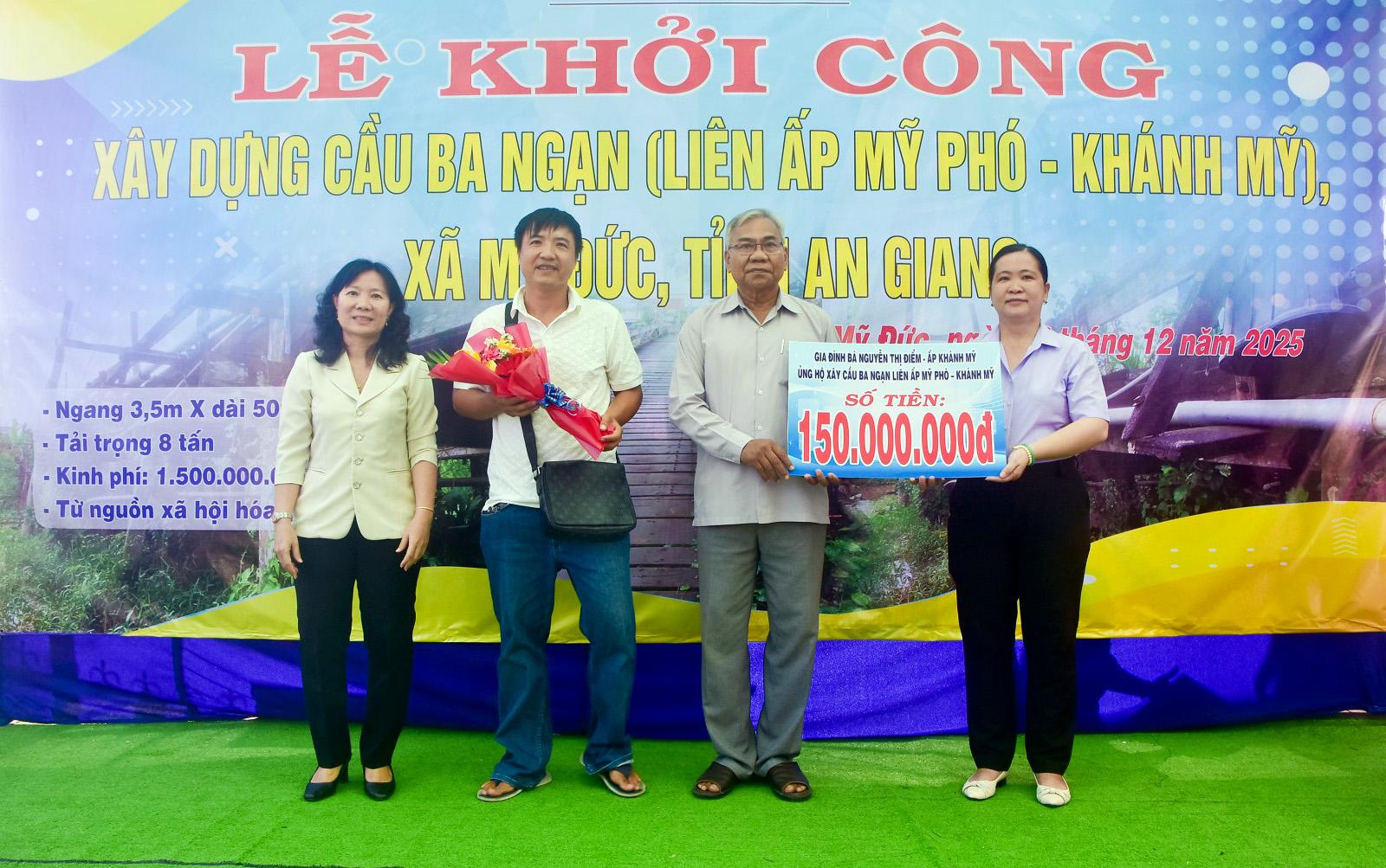 Xã Mỹ Đức: Khởi công xây dựng cầu Ba Ngạn