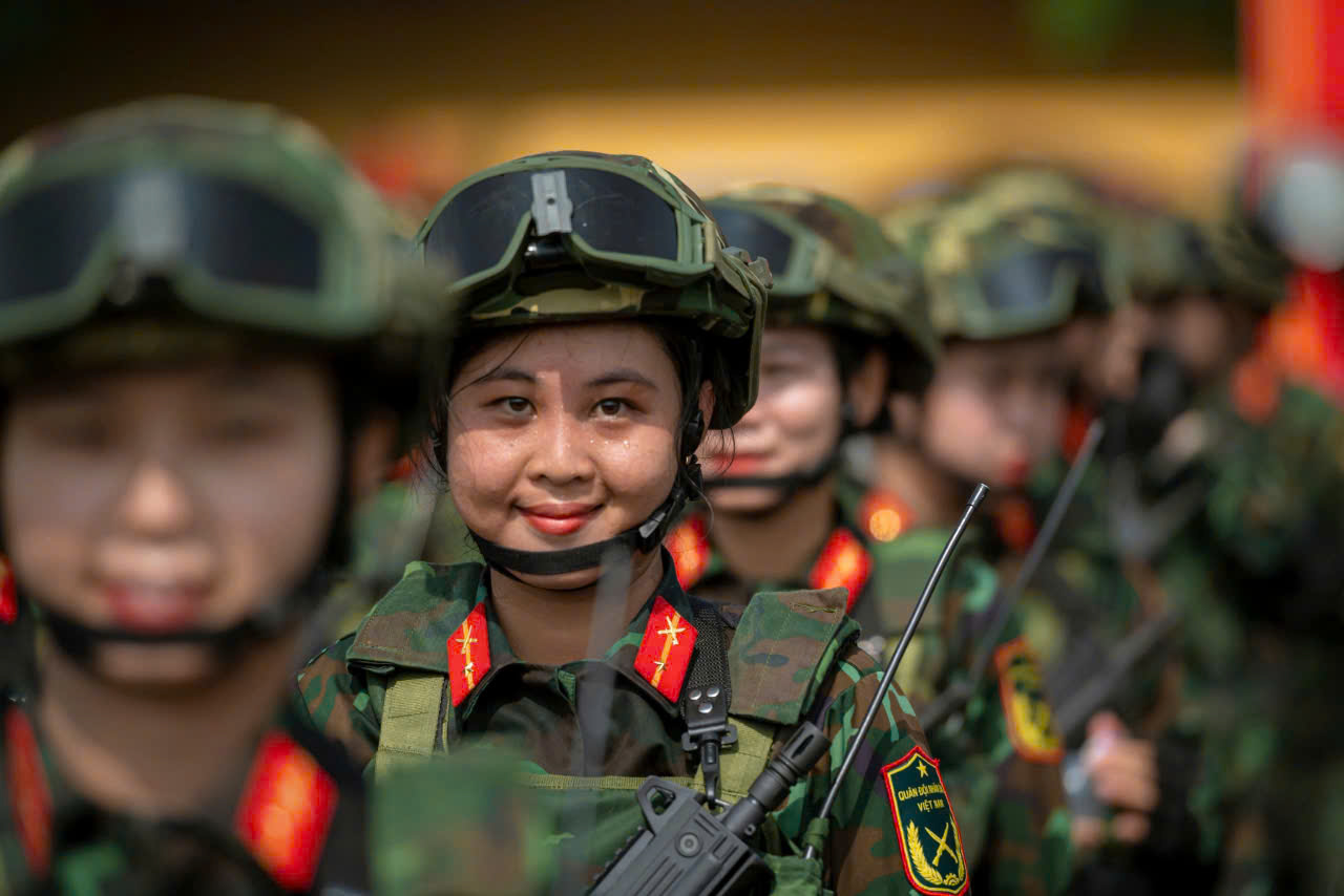 Nữ chiến sĩ ở An Giang hai lần tham gia diễu binh