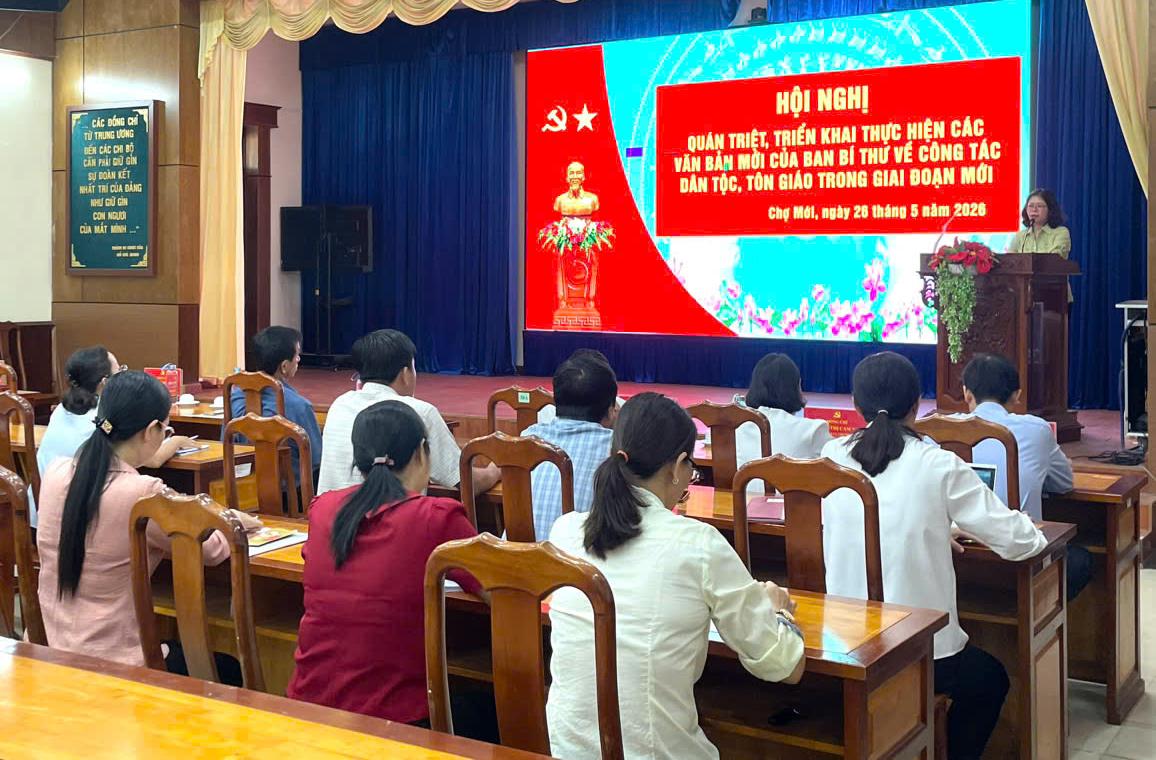 Chợ Mới quán triệt, triển khai các văn bản mới của Ban Bí thư về công tác dân tộc, tôn giáo