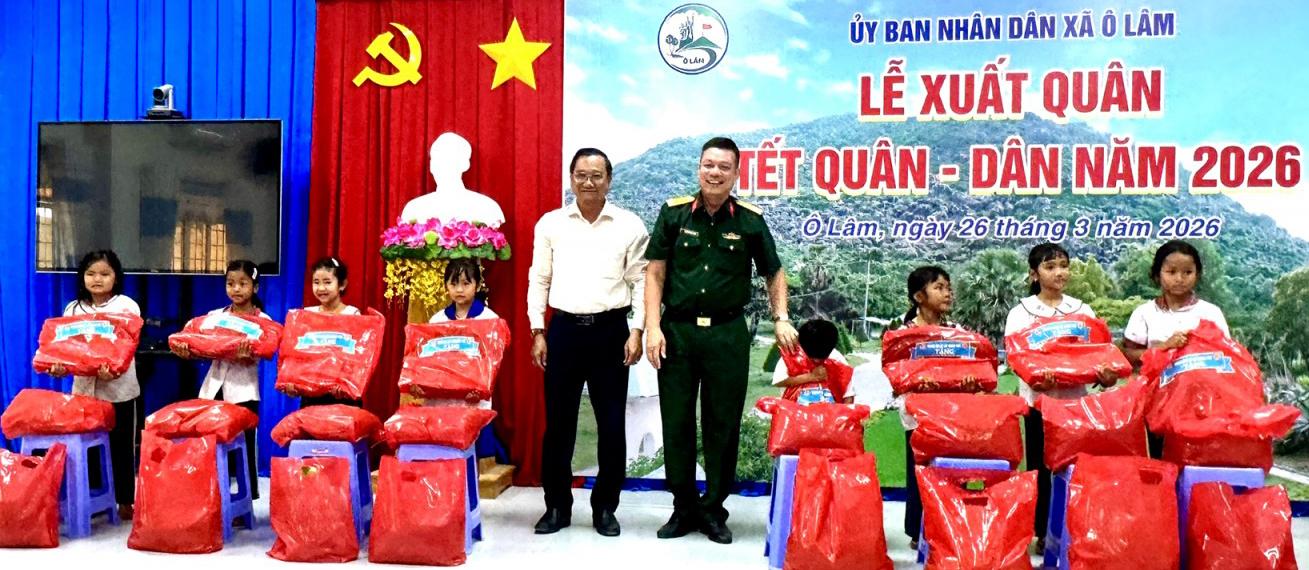Xã Ô Lâm tổ chức lễ xuất quân Tết Quân - Dân năm 2026