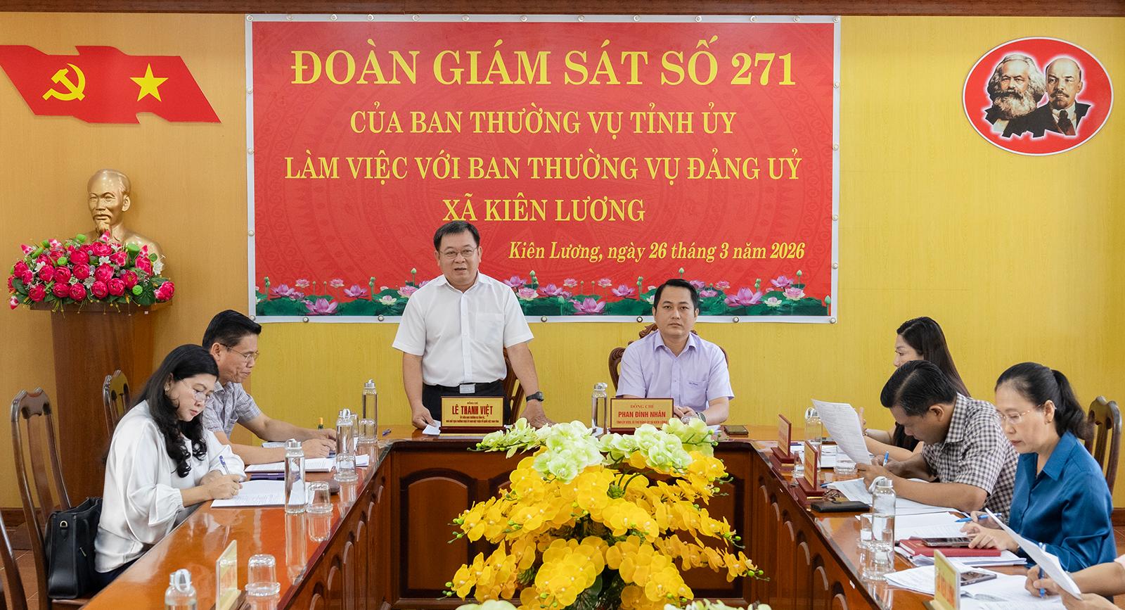 Đoàn Giám sát của Ban Thường vụ Tỉnh ủy An Giang làm việc tại xã Kiên Lương
