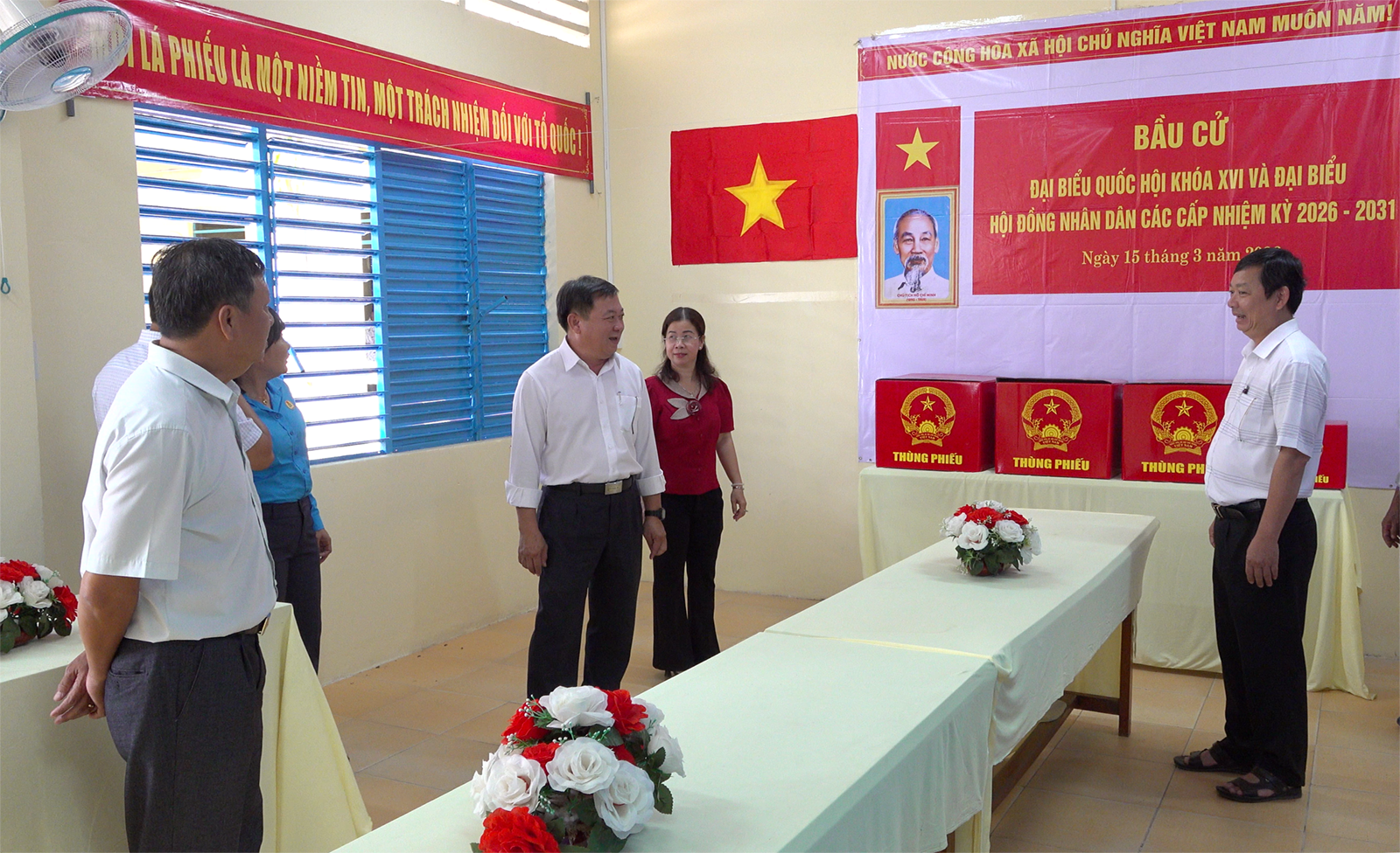 Kiểm tra công tác chuẩn bị bầu cử tại 3 xã: Phú Lâm, Bình Thạnh Đông và Hòa Lạc