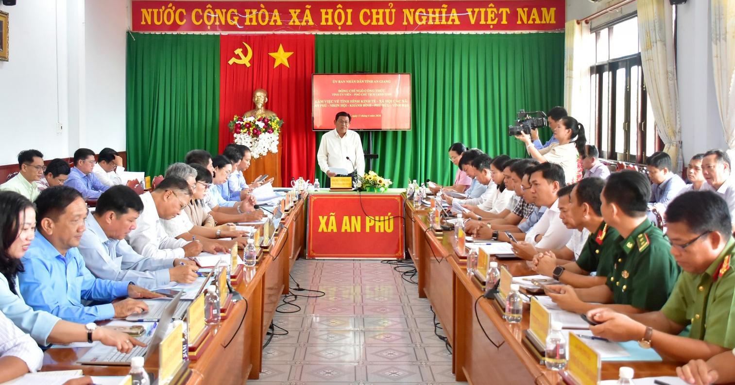 Phó Chủ tịch UBND tỉnh Ngô Công Thức làm việc với 5 xã tiểu vùng phía bắc tỉnh An Giang