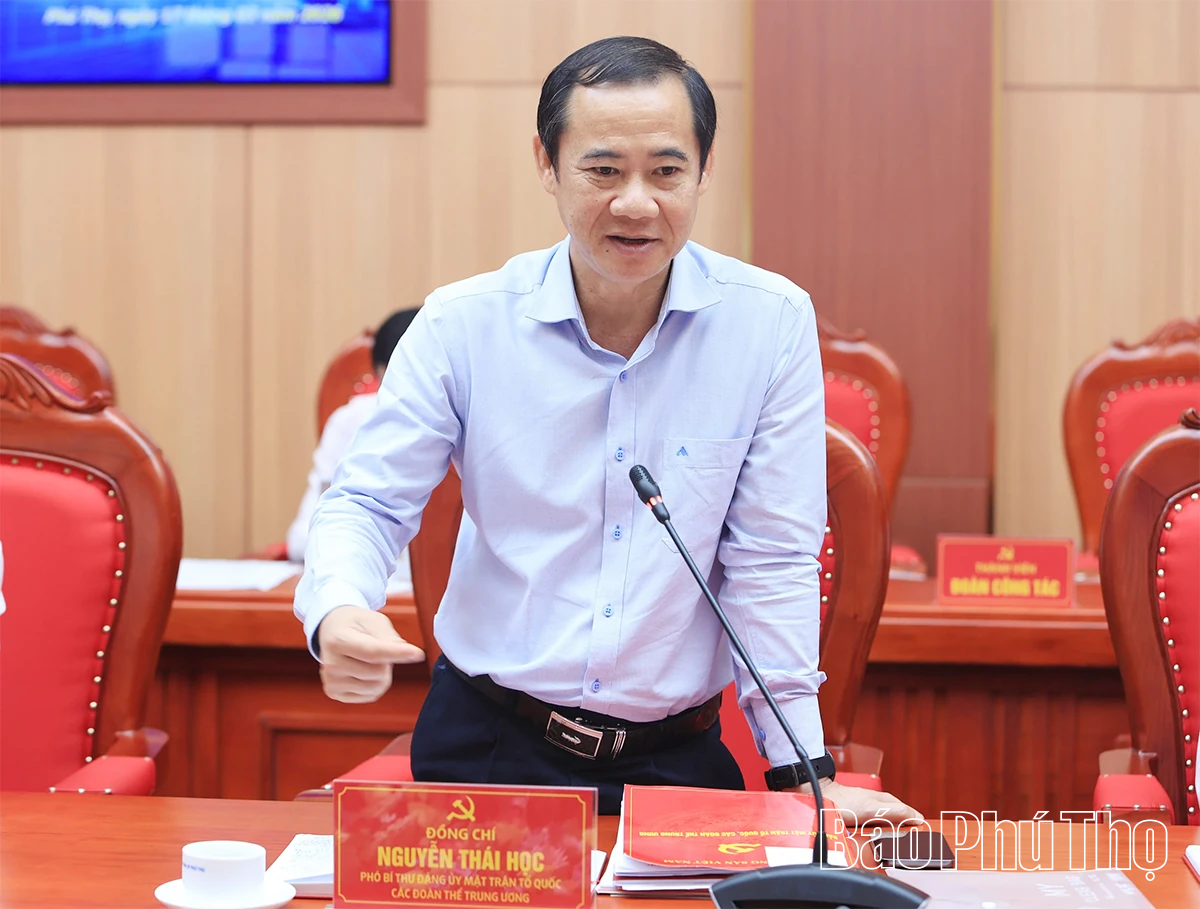 Đoàn kiểm tra, giám sát số 15 của Bộ Chính trị làm việc tại Phú Thọ