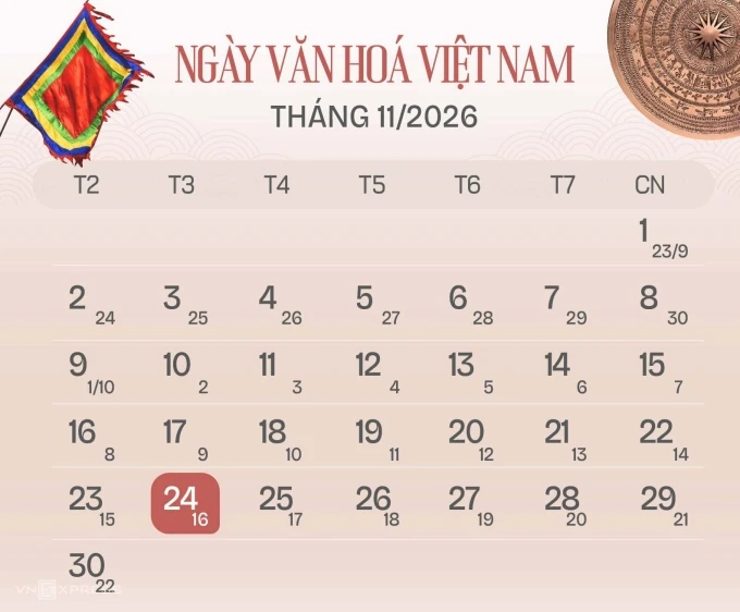 Chọn 24/11 l&agrave; Ng&agrave;y Văn h&oacute;a Việt Nam, người lao động được nghỉ lễ