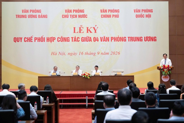 Bốn Văn phòng Trung ương ký Quy chế phối hợp công tác- Ảnh 1. Bốn Văn phòng Trung ương ký Quy chế phối hợp công tác- Ảnh 1.