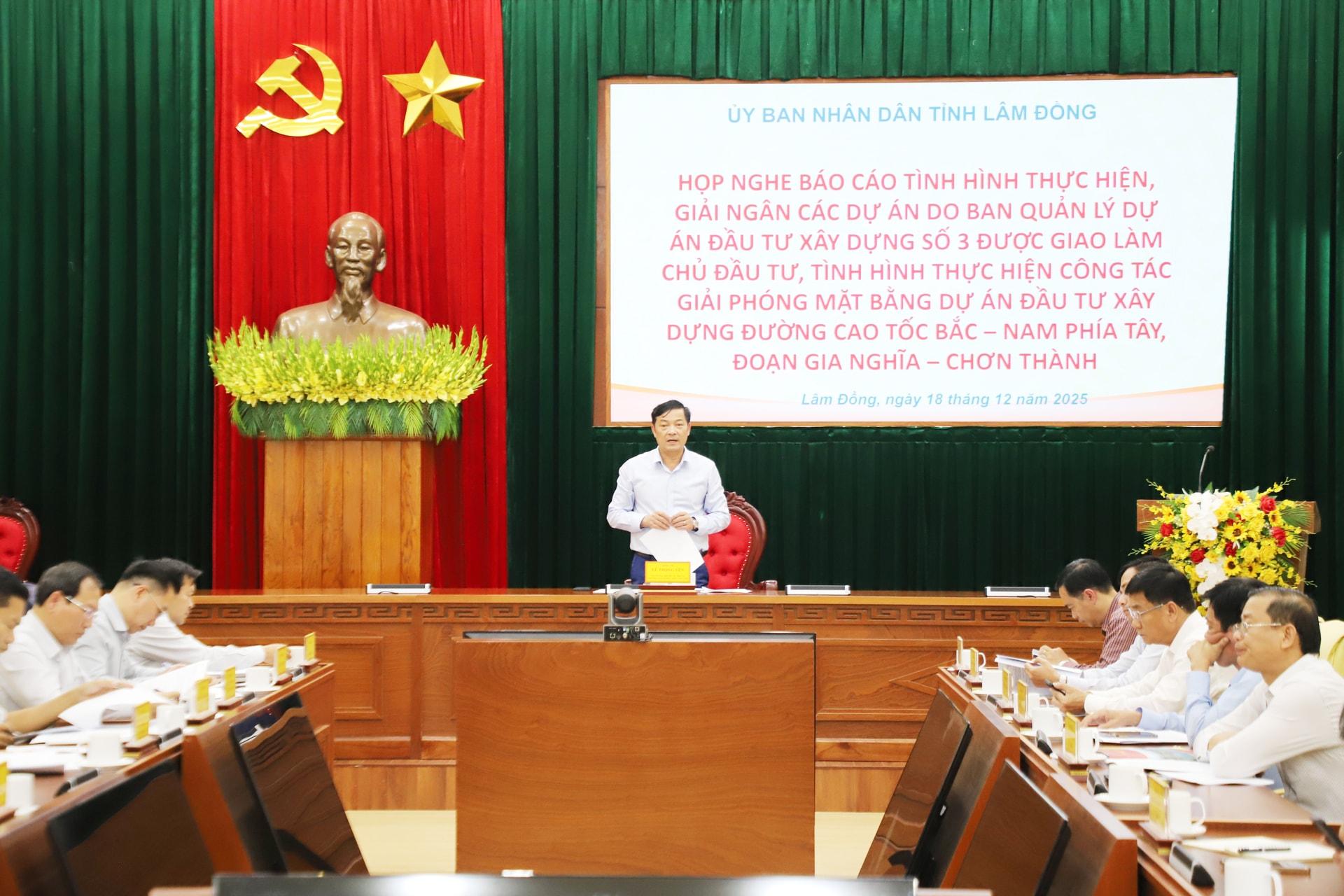 Phó Chủ tịch Thường trực UBND tỉnh Lê Trọng Yên chủ trì họp với các chủ đầu tư khu vực phía Tây Lâm Đồng