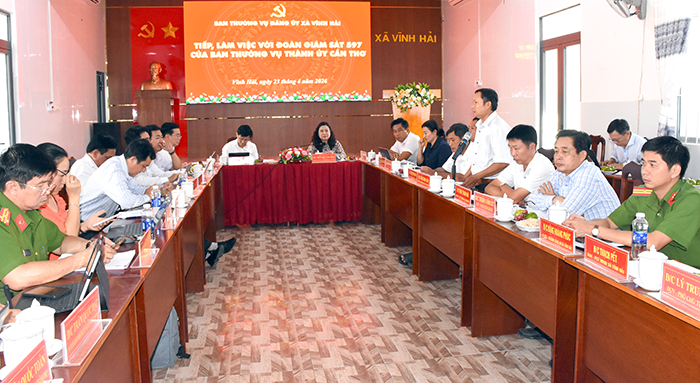 Đoàn Giám sát số 597 của Ban Thường vụ Thành ủy làm việc tại phường Vĩnh Châu và xã Vĩnh Hải