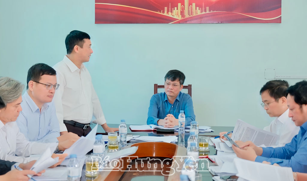 Đại diện lãnh đạo xã Việt Yên phát biểu tại buổi làm việc.