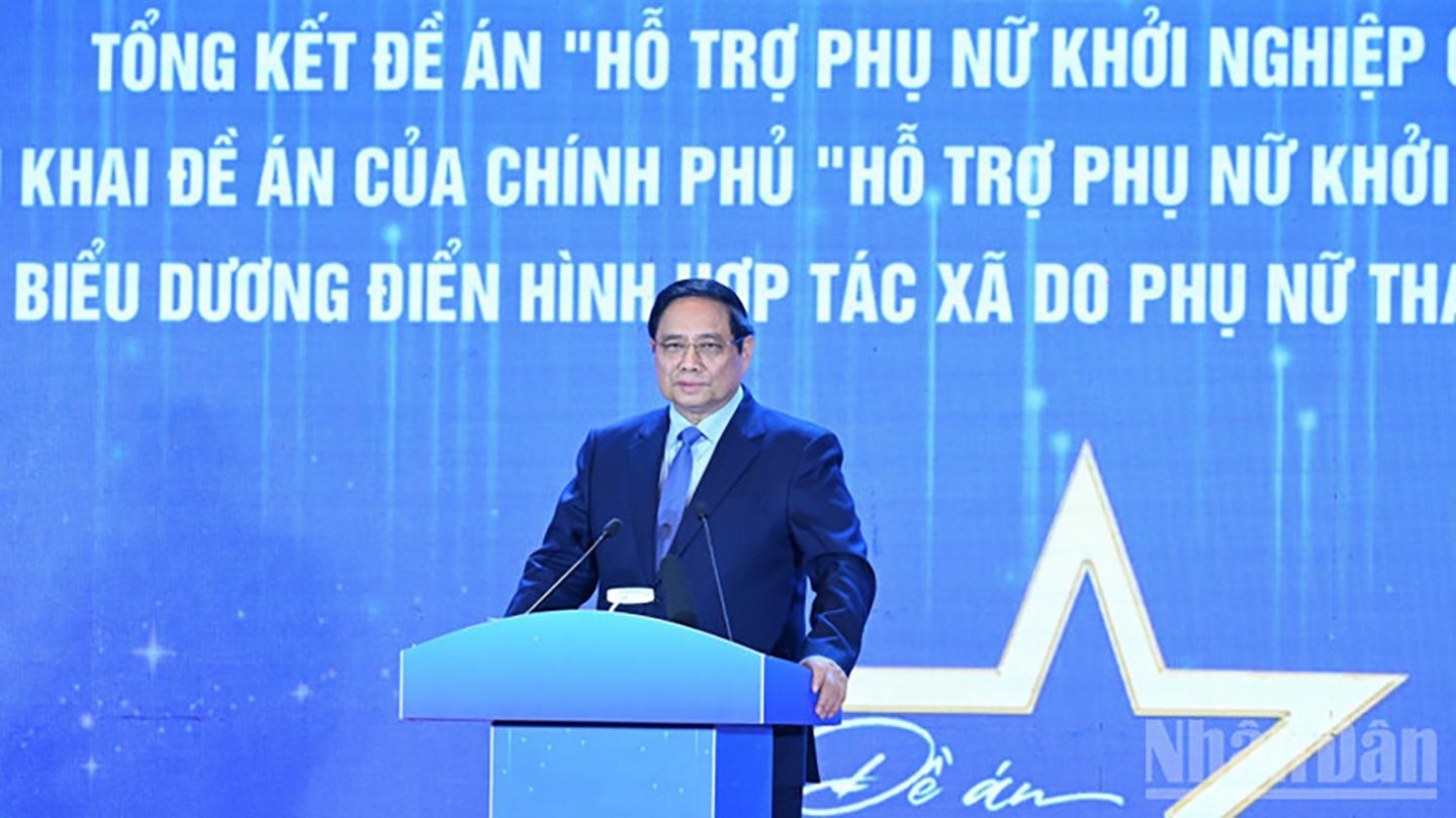 Thủ tướng Phạm Minh Chính phát biểu ý kiến tại hội nghị. Ảnh: TRẦN HẢI