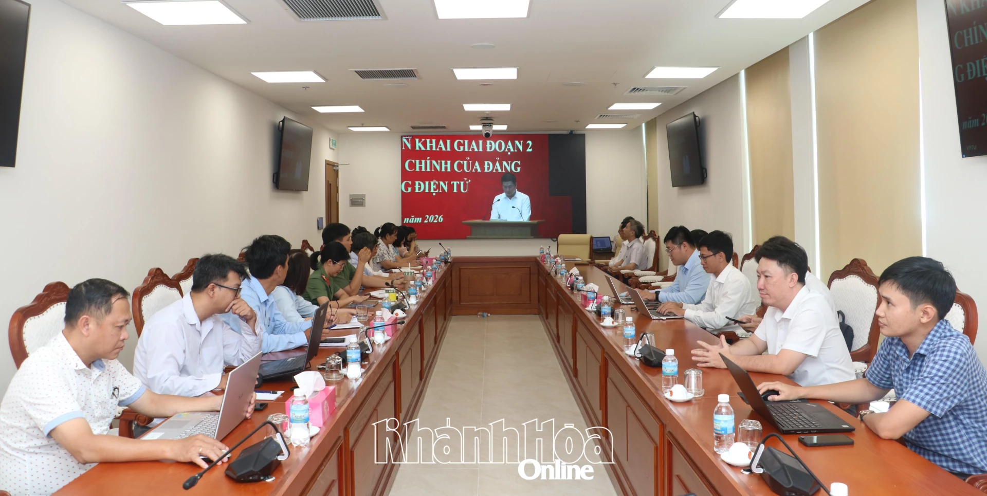 Quang cảnh hội nghị tập huấn tại điểm cầu tỉnh Khánh Hòa.