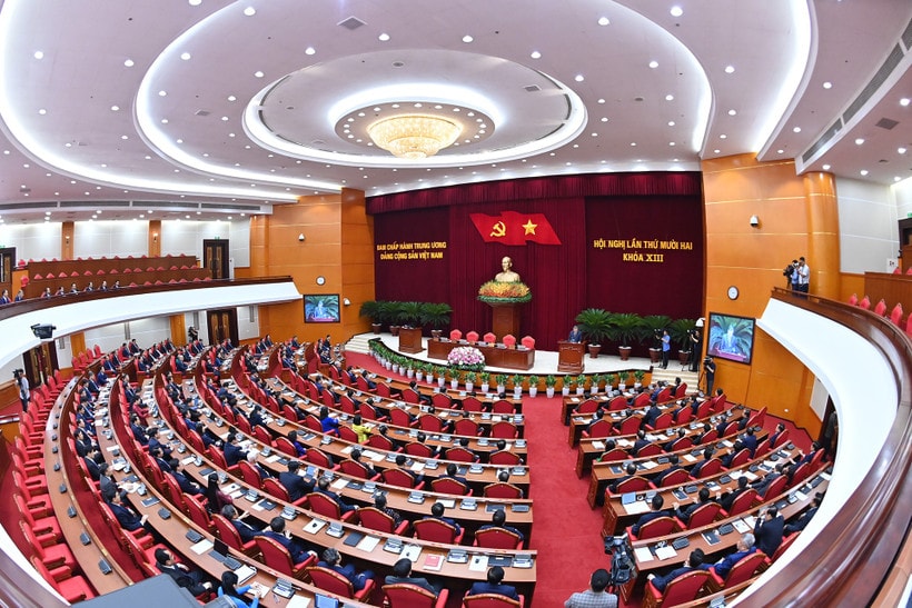 Toàn cảnh Hội nghị lần thứ 12 Ban Chấp hành Trung ương Đảng khóa XIII. Ảnh: Nhân Dân/Đăng Khoa