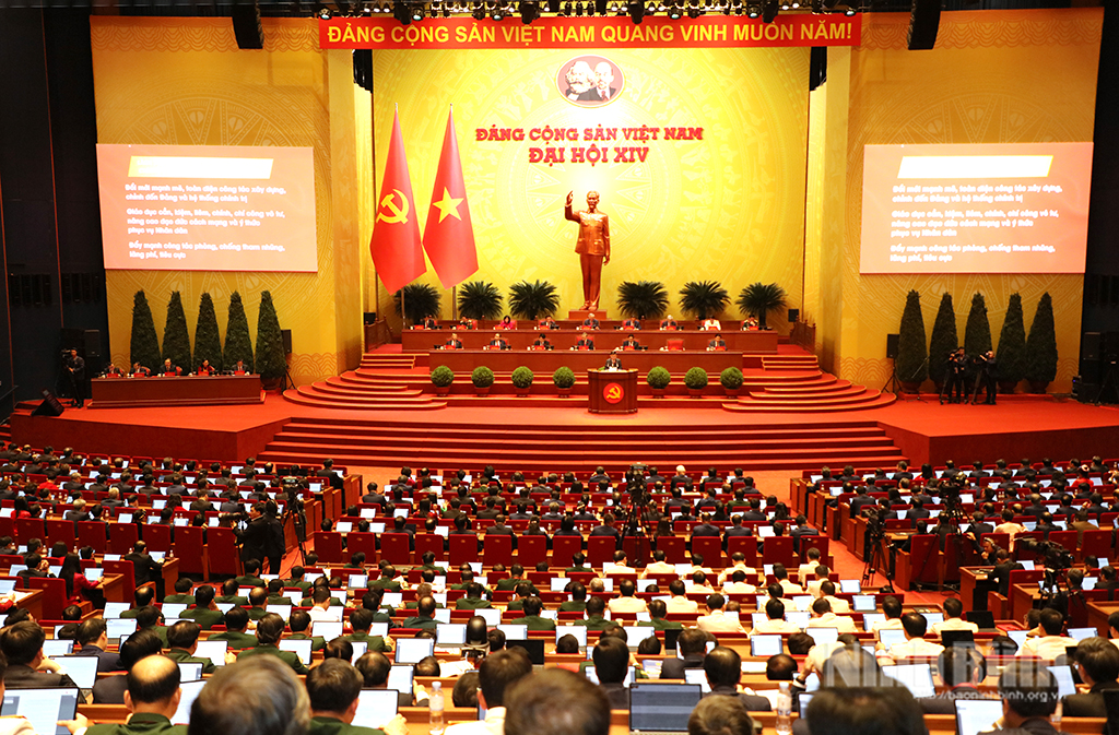 Quang cảnh phi&ecirc;n Khai mạc Đại hội đại biểu to&agrave;n quốc lần thứ XIV của Đảng.