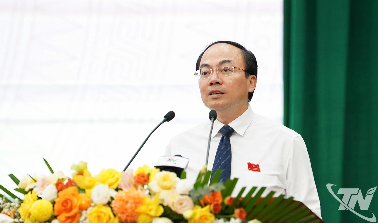 Đồng chí Nguyễn Đăng Bình, Phó Bí thư Thường trực Tỉnh ủy, Chủ tịch HĐND tỉnh phát biểu khai mạc Kỳ họp.