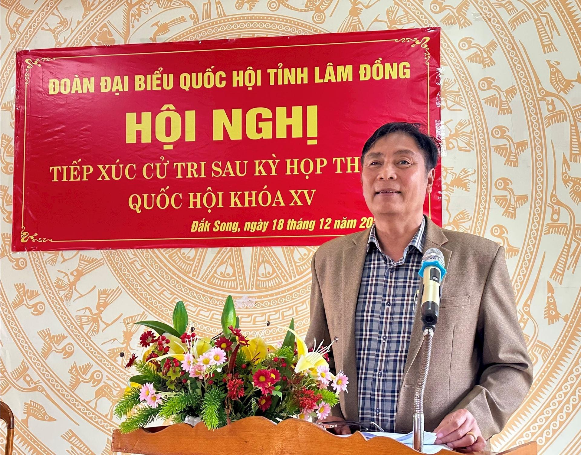 Chủ tịch UBND xã Đắk Song trả lời kiến nghị của cử tri