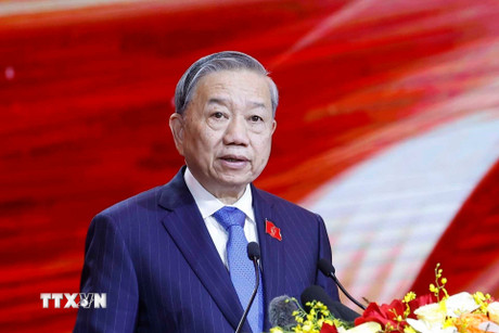 Tổng B&iacute; thư T&ocirc; L&acirc;m ph&aacute;t biểu. (Ảnh: Thống Nhất/TTXVN)