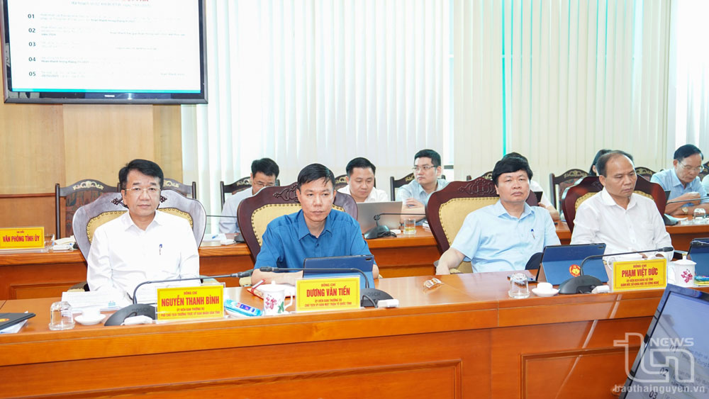 Các đại biểu dự Hội nghị tại điểm cầu tỉnh Thái Nguyên.