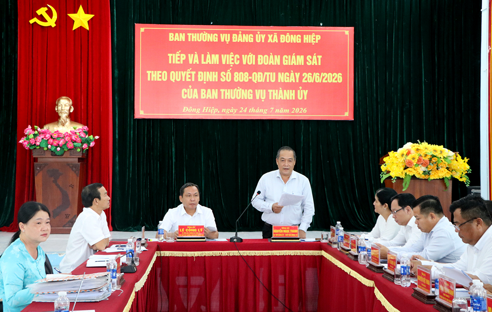 Giám sát việc lãnh đạo, chỉ đạo và tổ chức thực hiện sắp xếp ấp tại xã Đông Hiệp