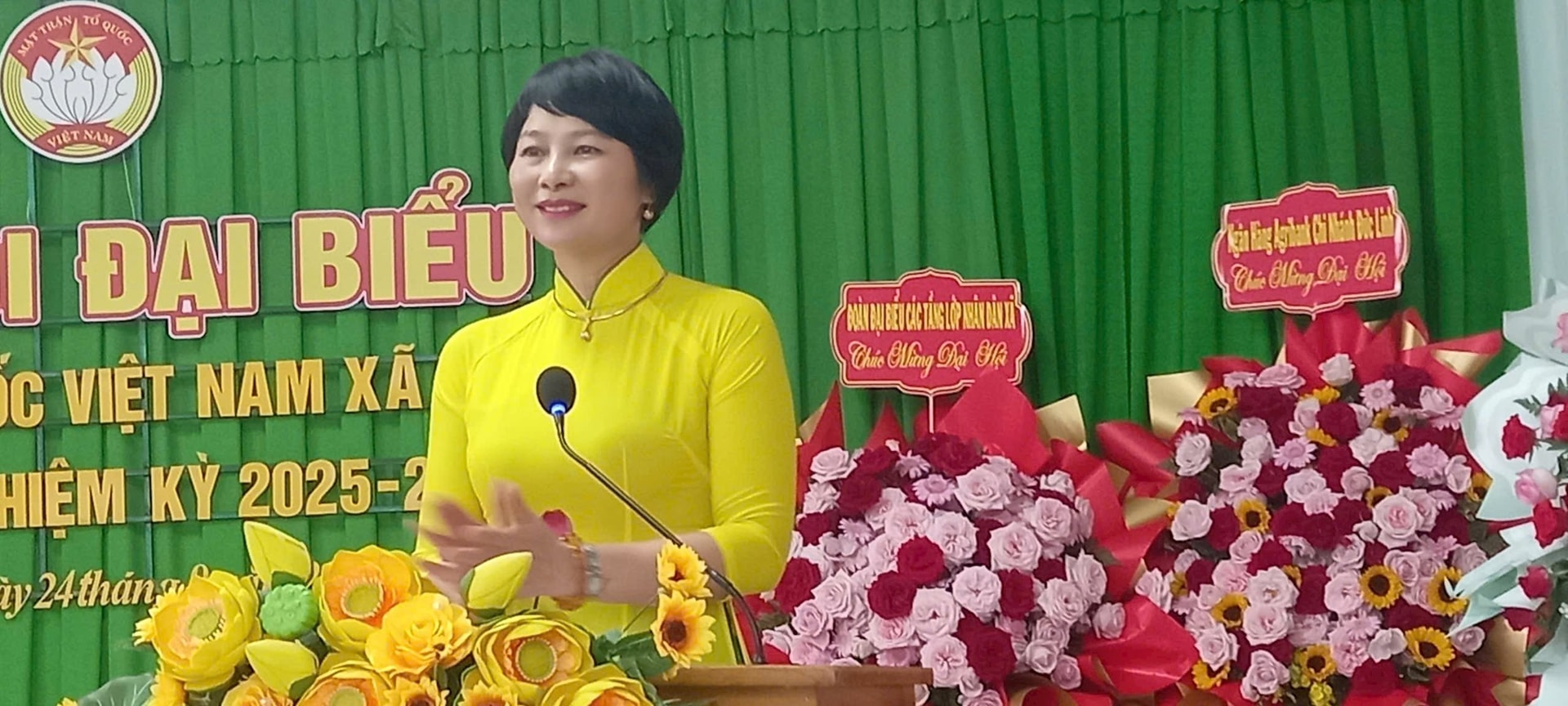 Đồng chí Phạm Thị Phúc - Phó Bí thư Tỉnh ủy, Chủ tịch Ủy ban MTTQ Việt Nam tỉnh Lâm Đồng phát biểu chỉ đạo