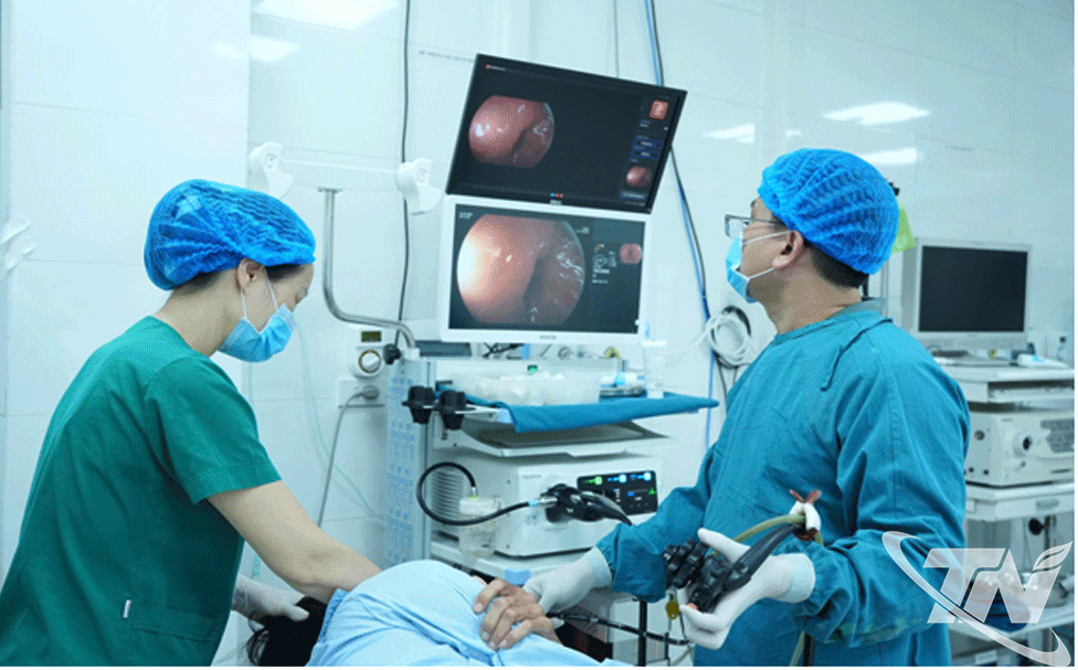Một ca nội soi có hỗ trợ của trí tuệ nhân tạo (AI) tại Trung tâm Nội soi Bệnh viện A.