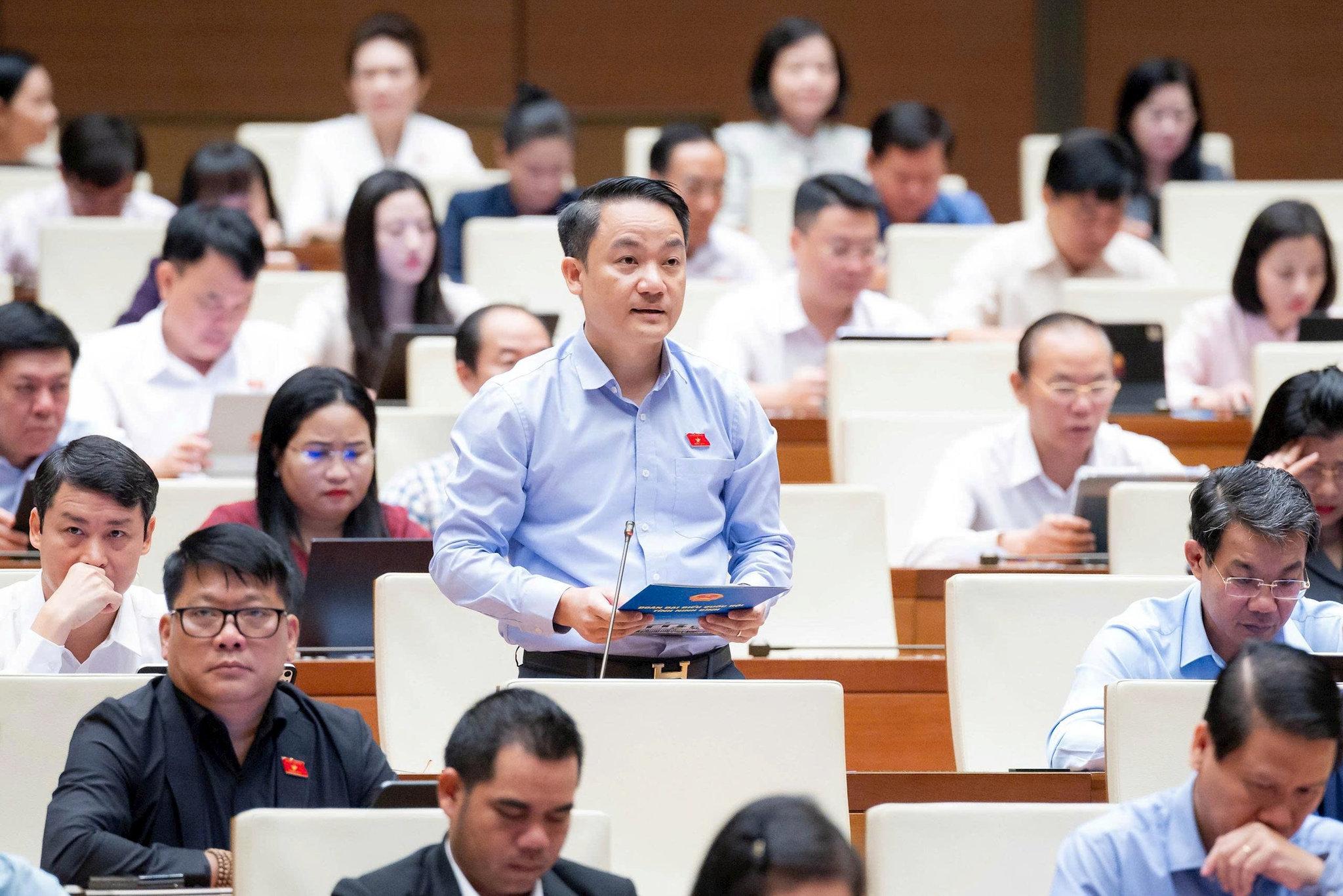 Đại biểu Lê Văn Thế (Đoàn Ninh Bình). Ảnh: media.quochoi.vn