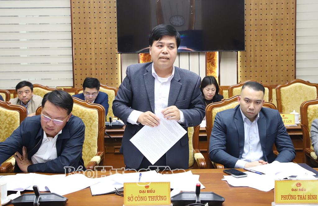 Đại diện Sở Công Thương phát biểu tại cuộc họp.