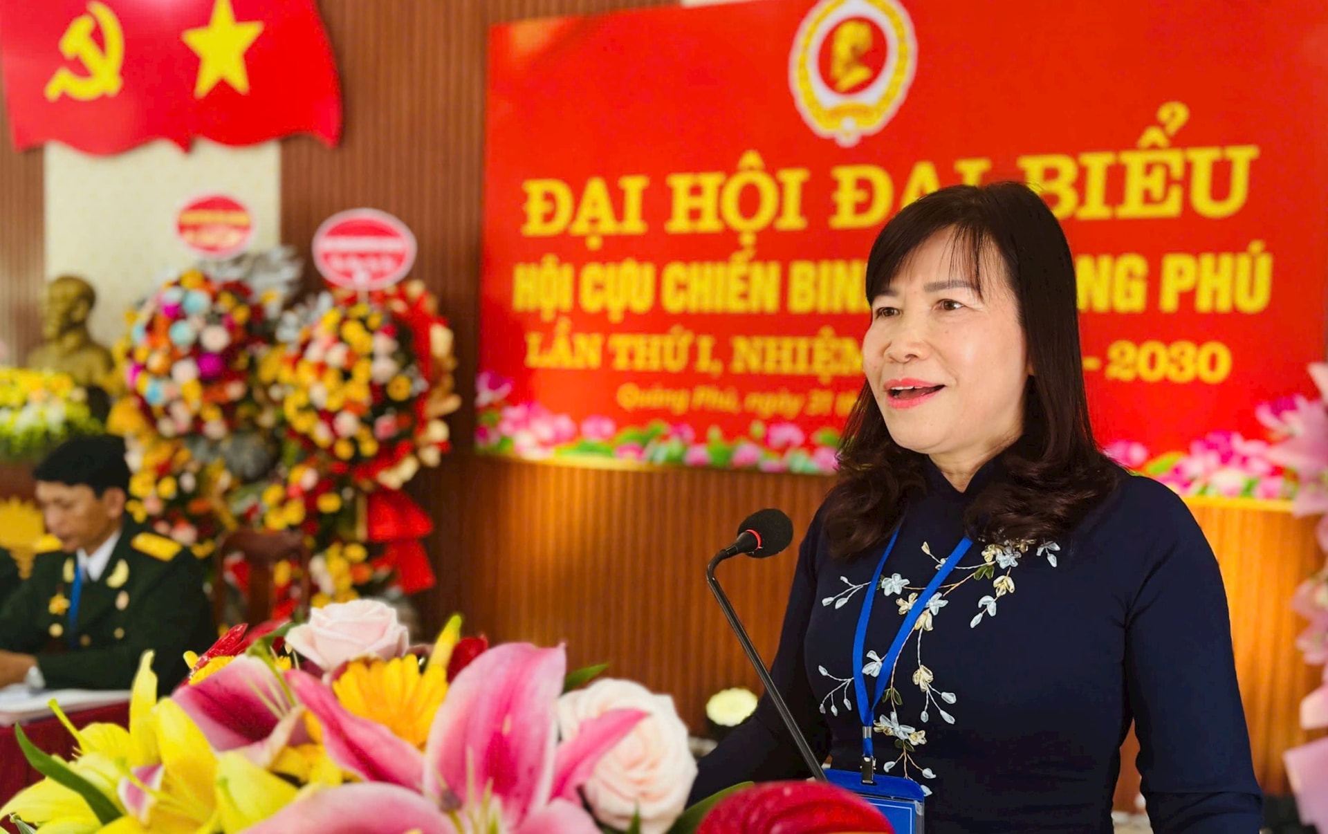 Đồng chí Hà Thị Hạnh, Ủy viên Ban Thường vụ Tỉnh ủy, Phó Chủ tịch Ủy ban MTTQ Việt Nam tỉnh Lâm Đồng phát biểu chỉ đạo tại Đại hội