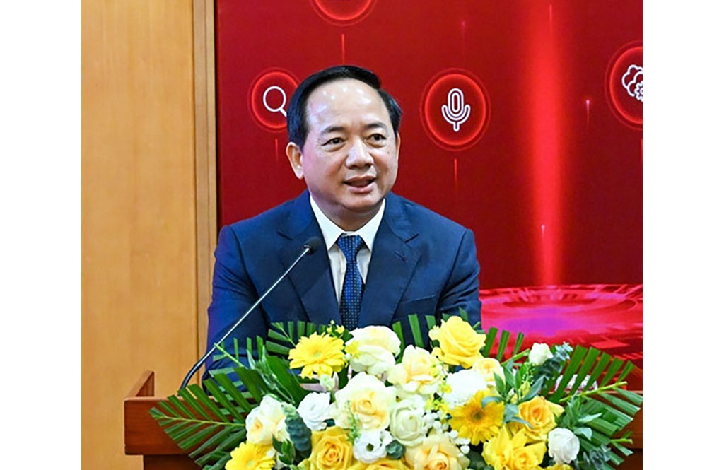 Đồng ch&iacute; Trịnh Văn Quyết, B&iacute; thư Trung ương Đảng, Trưởng Ban Tuy&ecirc;n gi&aacute;o v&agrave; D&acirc;n vận Trung ương. (Ảnh: DUY LINH)